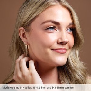 14K White Hinged 12.5 mm Hoop Earring