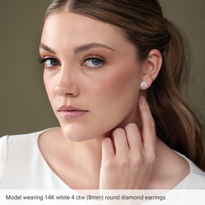 14K White Gold 5 mm Natural Citrine Earrings – image 6