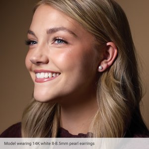 14K Yellow Gold Cultured White Freshwater Pearl Earrings – image 4