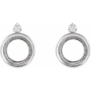Platinum 8 mm Round .06 CTW Natural Diamond Semi-Set Earrings