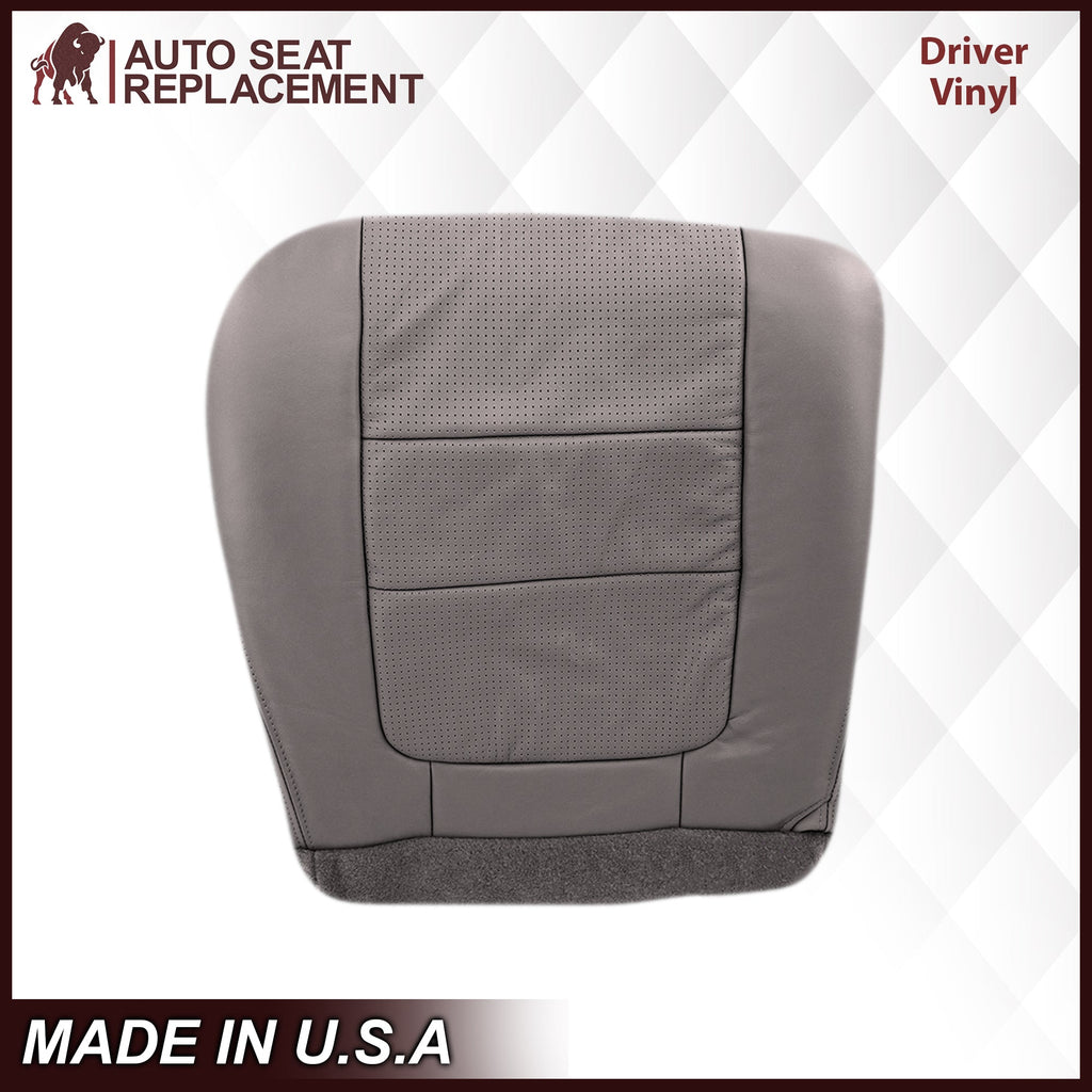 2001 Ford F250 F350 Lariat Perforated Seat Cover in Gray: Choose Leather or Vinyl