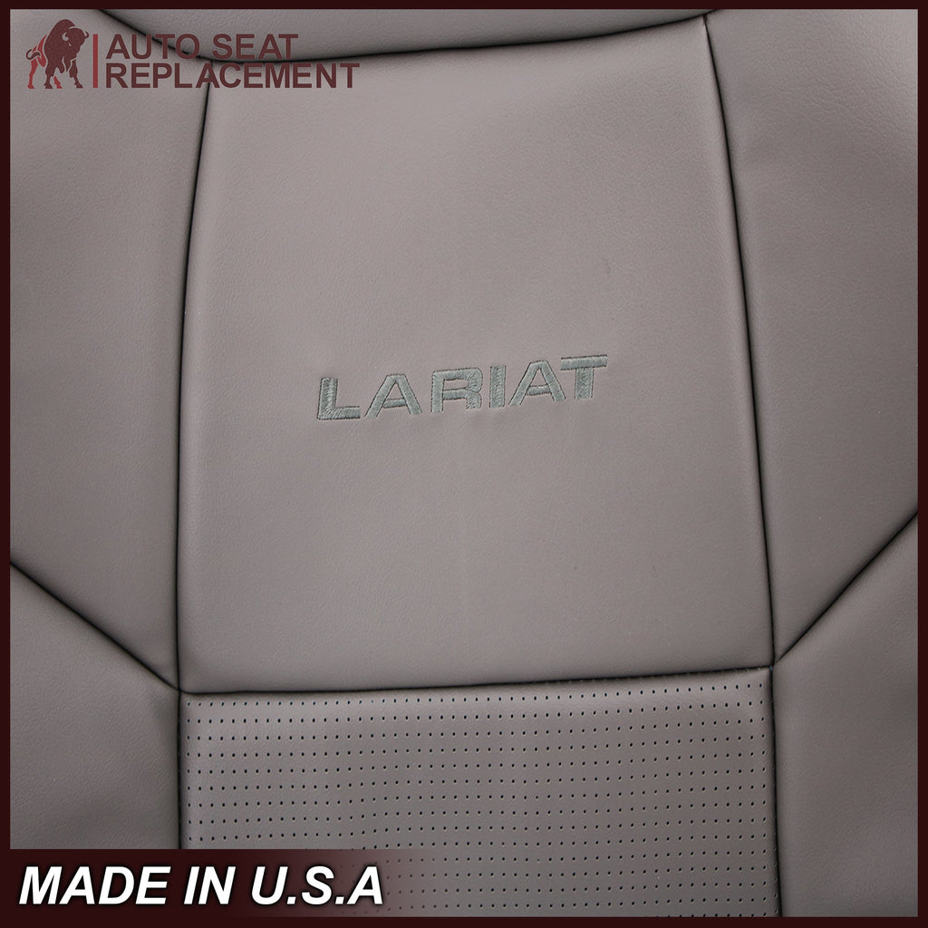2001 Ford F250 F350 Lariat Perforated Seat Cover in Gray: Choose Leather or Vinyl