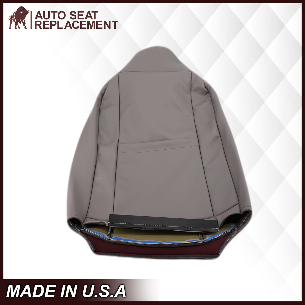 2001 Ford F250 F350 Lariat Perforated Seat Cover in Gray: Choose Leather or Vinyl