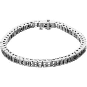 18K White Gold 3 mm Square Line 7 1/4" Bracelet Mounting