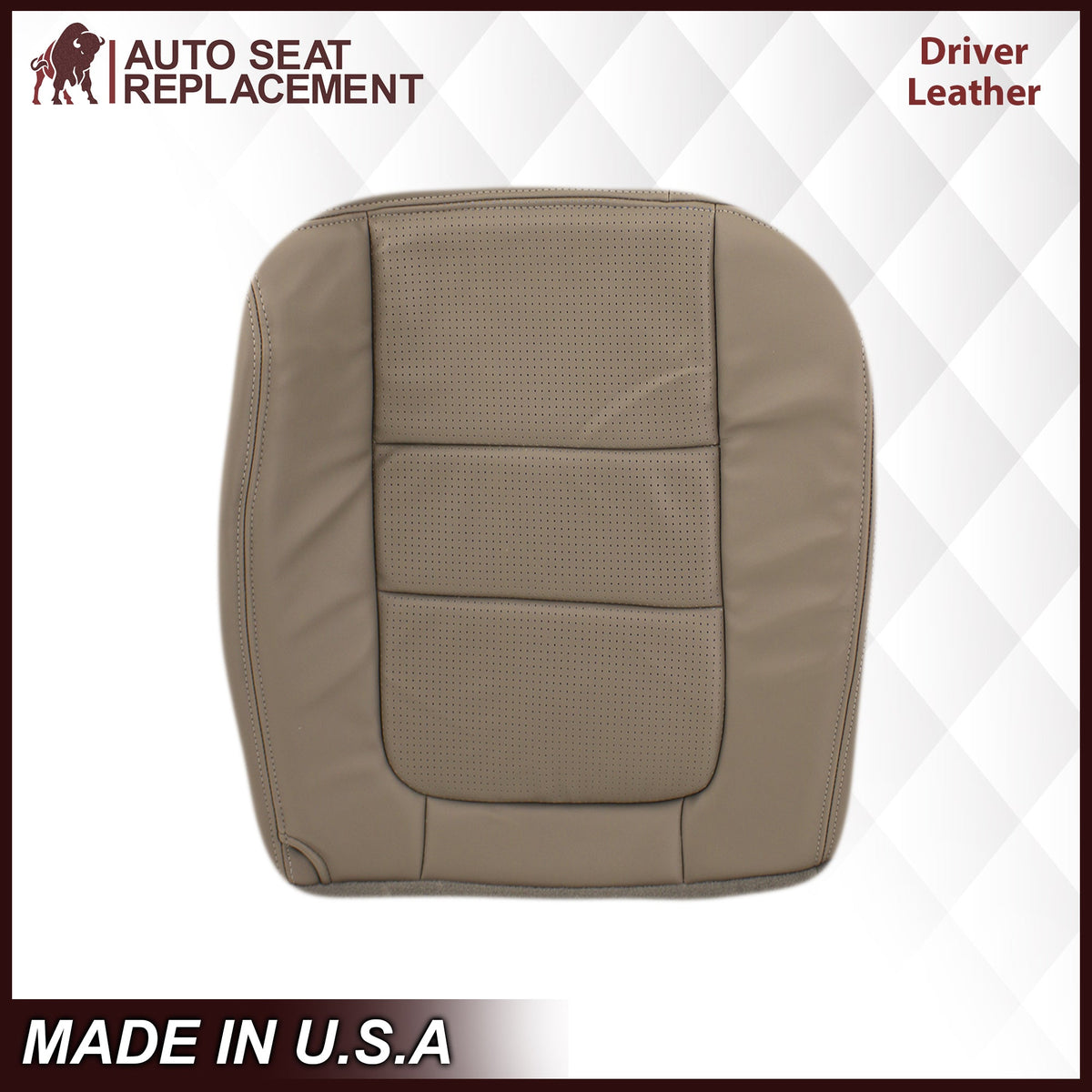 2001 Ford F250 F350 Lariat Perforated Seat Cover in Tan: Choose Leather or Vinyl