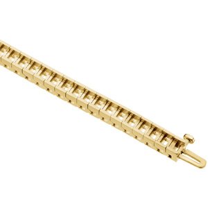 14K Yellow Gold 3 mm Square Line 7 1/4" Bracelet Mounting – image 2