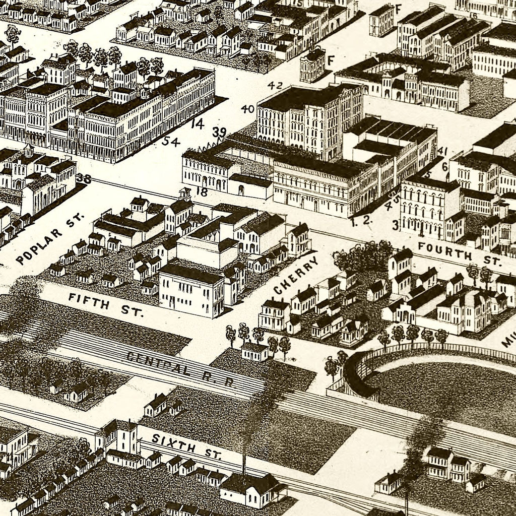 Vintage Map of Macon, Georgia 1887