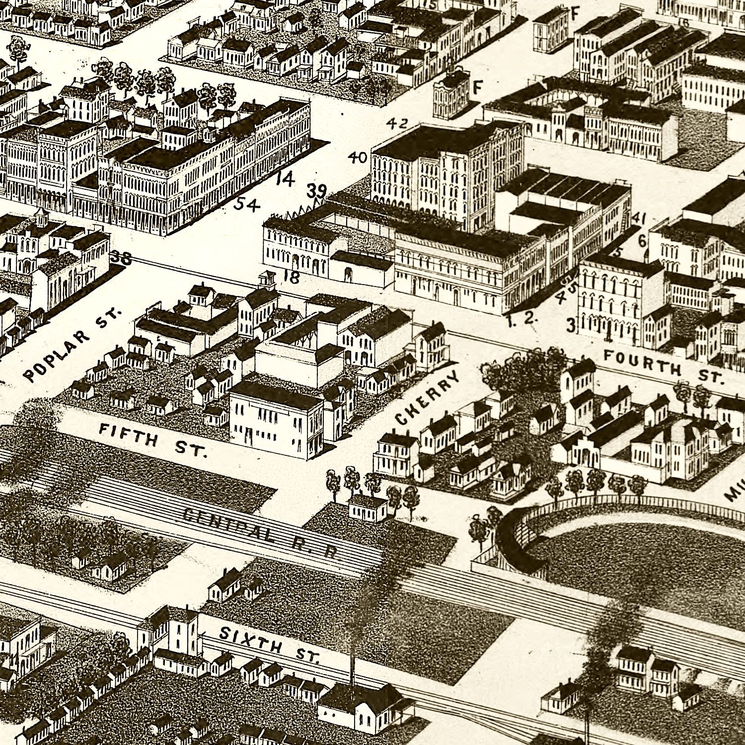 Vintage Map of Macon, Georgia 1887