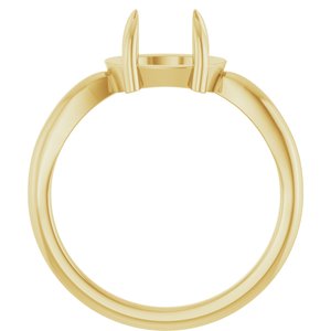 10K Yellow Gold 9x7 mm Oval Claw-Prong Cabochon Ring Mounting – image 4