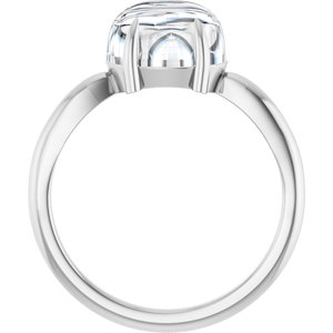 10K White Gold 9x7 mm Oval Claw-Prong Cabochon Ring Mounting – image 3