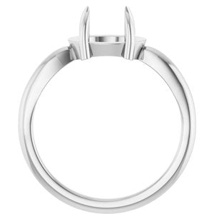 Platinum 9x7 mm Oval Claw-Prong Cabochon Ring Mounting – image 4