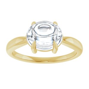 14K Yellow Gold 9x7 mm Oval Claw-Prong Cabochon Ring Mounting – image 5