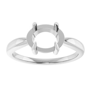 10K White Gold 9x7 mm Oval Claw-Prong Cabochon Ring Mounting – image 6