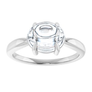 Sterling Silver 9x7 mm Oval Claw-Prong Cabochon Ring Mounting – image 5