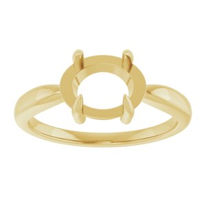 10K Yellow Gold 9x7 mm Oval Claw-Prong Cabochon Ring Mounting – image 6