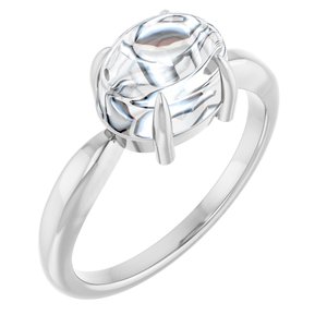Sterling Silver 9x7 mm Oval Claw-Prong Cabochon Ring Mounting