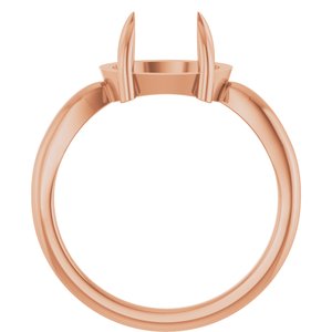 14K Rose Gold 10x8 mm Oval Claw-Prong Cabochon Ring Mounting – image 4