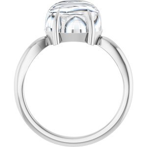 Platinum 10x8 mm Oval Claw-Prong Cabochon Ring Mounting – image 3