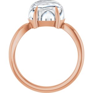 14K Rose Gold 10x8 mm Oval Claw-Prong Cabochon Ring Mounting – image 3