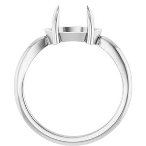 Platinum 10x8 mm Oval Claw-Prong Cabochon Ring Mounting – image 4