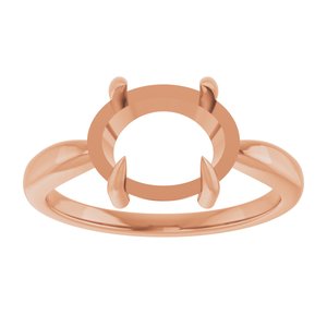 14K Rose Gold 10x8 mm Oval Claw-Prong Cabochon Ring Mounting – image 6