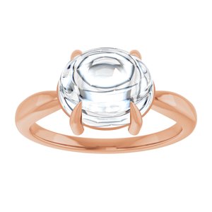 14K Rose Gold 10x8 mm Oval Claw-Prong Cabochon Ring Mounting – image 5