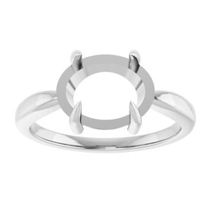 10K White Gold 10x8 mm Oval Claw-Prong Cabochon Ring Mounting – image 6
