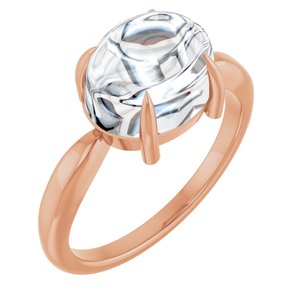 14K Rose Gold 10x8 mm Oval Claw-Prong Cabochon Ring Mounting