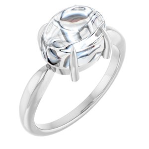 Sterling Silver 10x8 mm Oval Claw-Prong Cabochon Ring Mounting