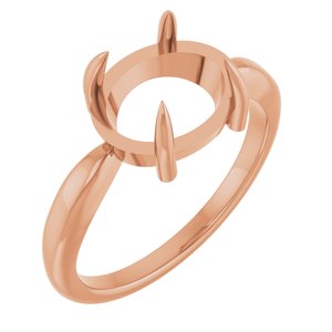 14K Rose Gold 10x8 mm Oval Claw-Prong Cabochon Ring Mounting – image 2