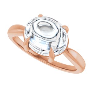 14K Rose Gold 10x8 mm Oval Claw-Prong Cabochon Ring Mounting – image 8