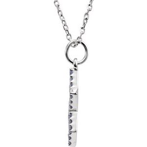 14K White Gold Natural Blue Sapphire Star of David 16" Necklace