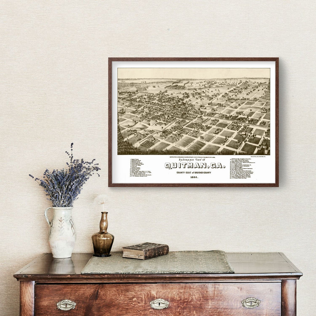 Vintage Map of Quitman, Georgia 1885