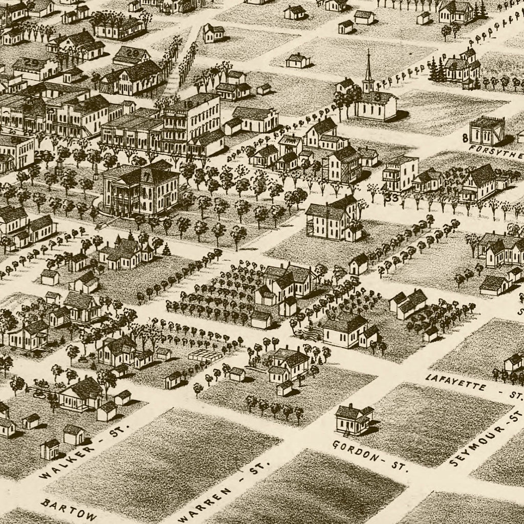 Vintage Map of Quitman, Georgia 1885