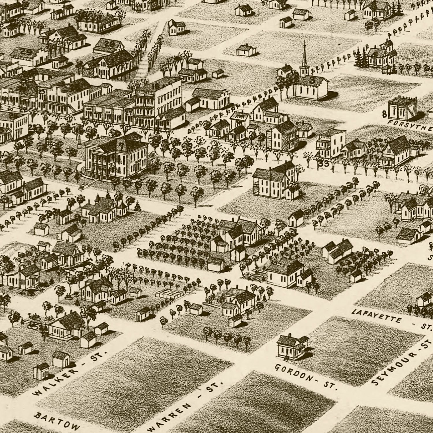 Vintage Map of Quitman, Georgia 1885