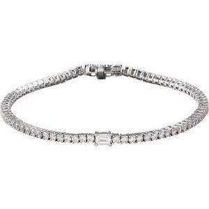 14K White Gold 3 CTW Lab-Grown Diamond Line 7" Bracelet