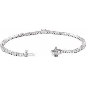 14K White Gold 3 CTW Lab-Grown Diamond Line 7" Bracelet