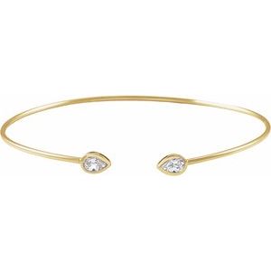 14K Yellow Gold 1/2 CTW Lab-Grown Diamond Bangle Bracelet