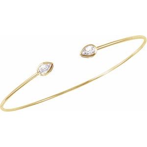 14K Yellow Gold 1/2 CTW Lab-Grown Diamond Bangle Bracelet