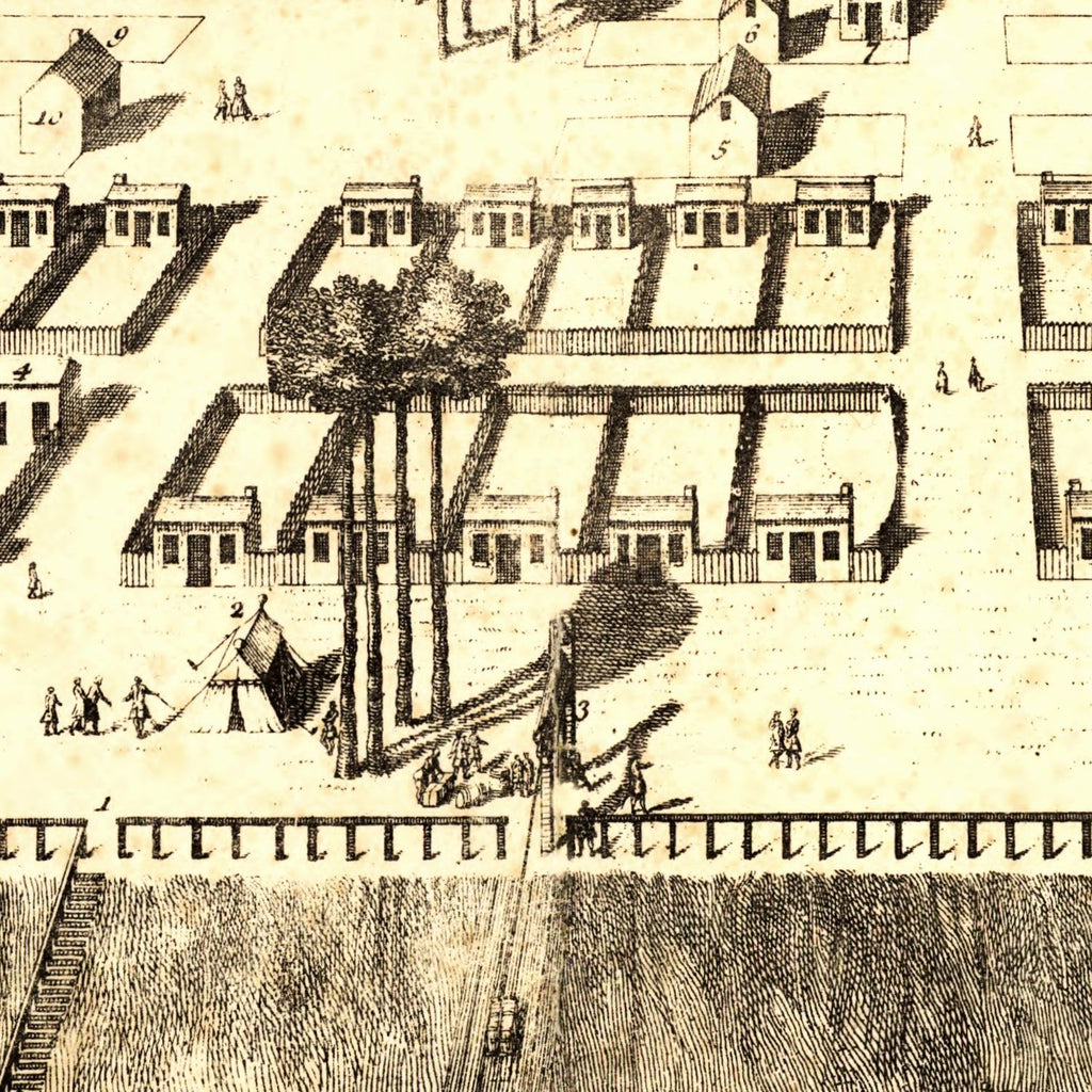 Vintage Map of Savannah, Georgia 1734