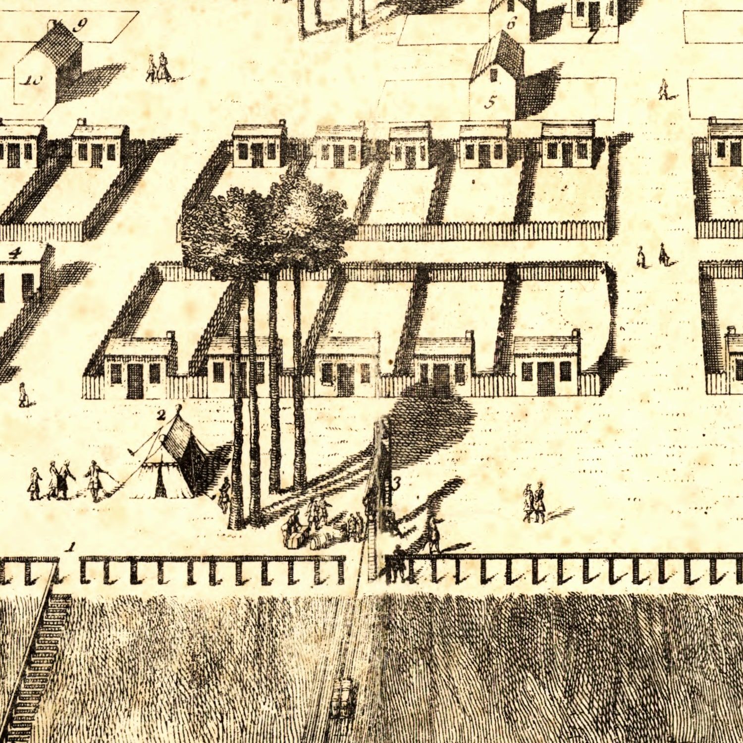 Vintage Map of Savannah, Georgia 1734
