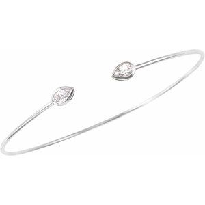 14K White Gold 1/2 CTW Natural Diamond Bangle Bracelet – image 2