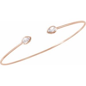 14K Rose Gold 1/2 CTW Natural Diamond Bangle Bracelet – image 2