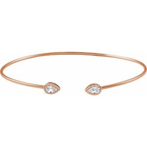 14K Rose Gold 1/2 CTW Natural Diamond Bangle Bracelet