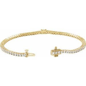 14K Yellow Gold 3 CTW Lab-Grown Diamond Line 7" Bracelet