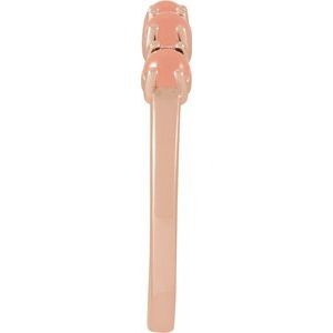 14K Rose Gold Natural Pink Coral Cabochon Stackable Ring