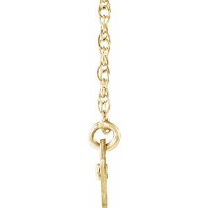 14K Yellow Gold Imitation Mozambique Garnet Script Single Name 16" Necklace