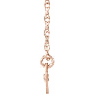14K Rose Gold Imitation Citrine Script Single Name 16" Necklace