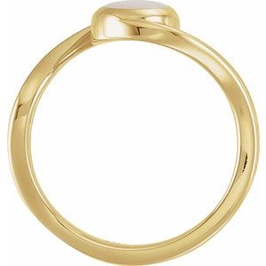 Cabochon Bezel-Set Bypass Ring