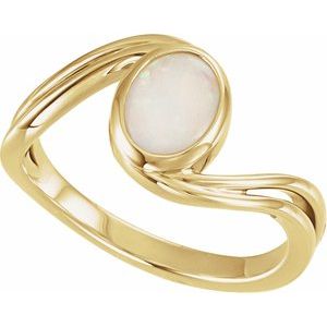 Cabochon Bezel-Set Bypass Ring